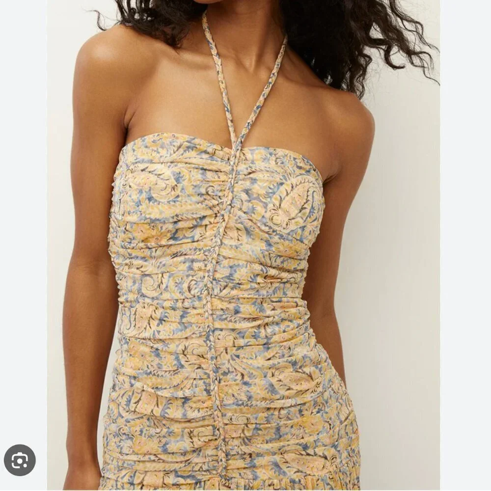 NWT Veronica Beard Lucine Dress in blue and yellow multi size 10